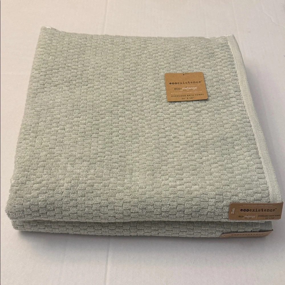 9pc Oversized ECOEXISTENCE Eco-Melange Bath Towel Set - Calla Green - Green